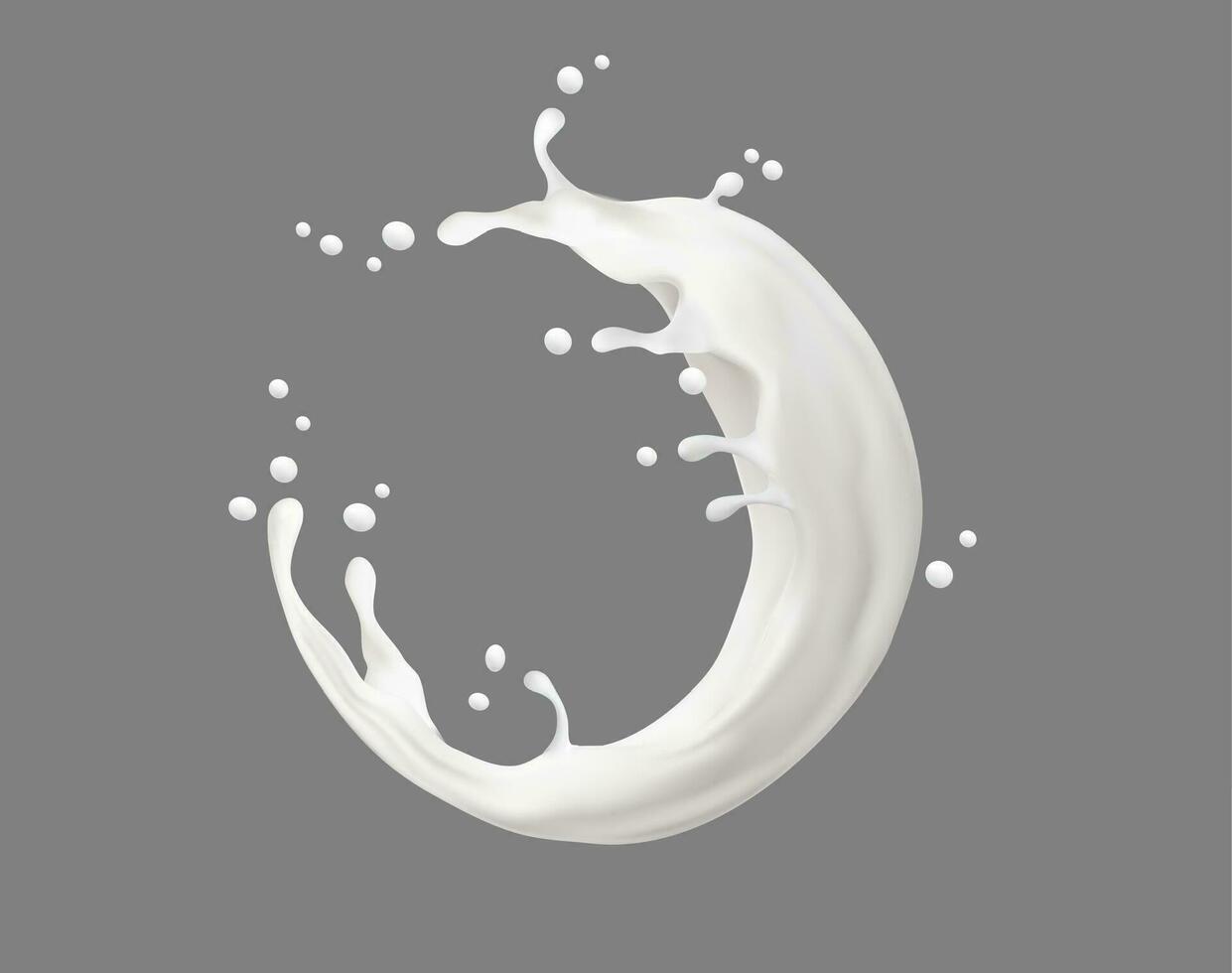 Circle milk cream or yogurt white liquid splash vector