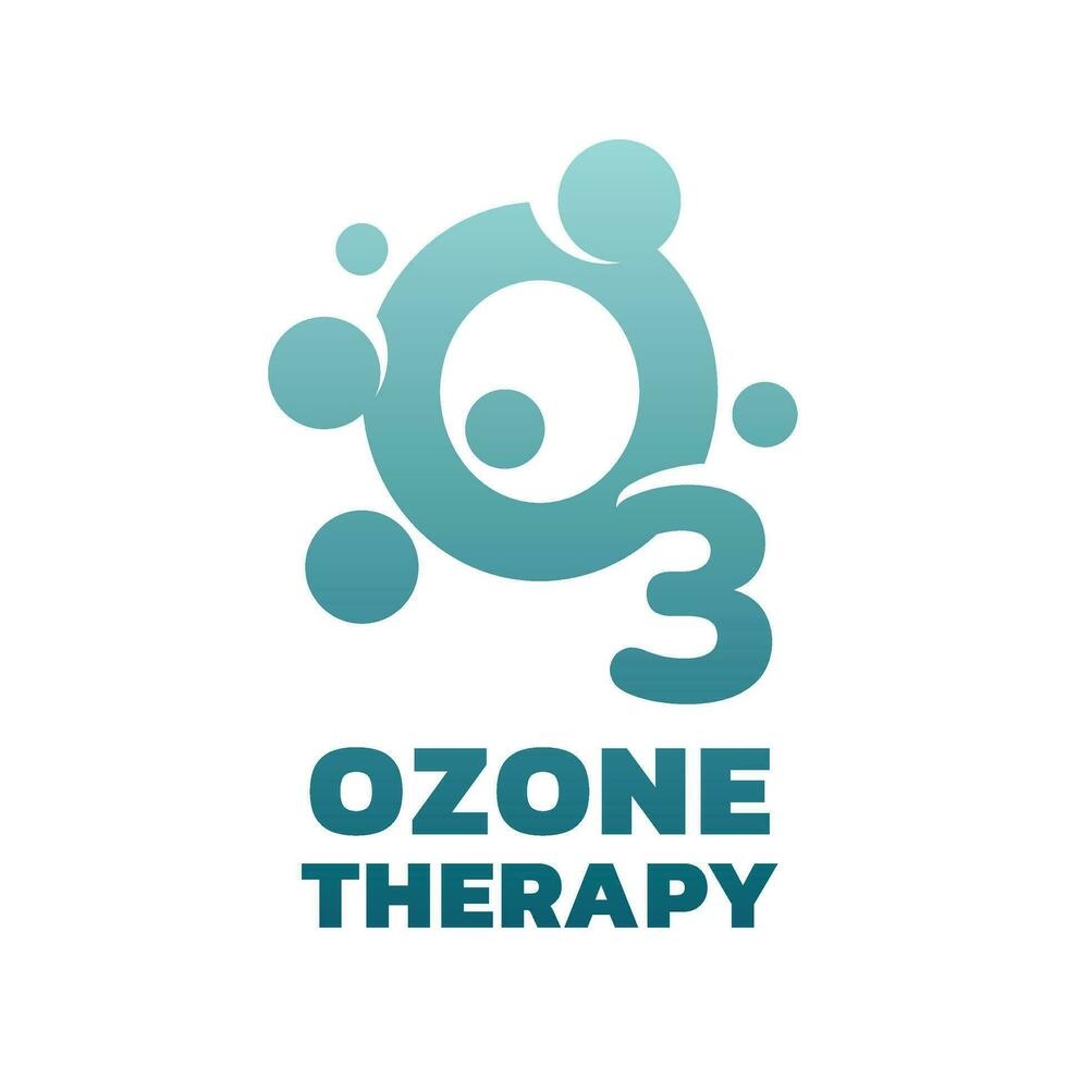 Ozone therapy and treatment vector icon. O3 colorful medical clinic logo.