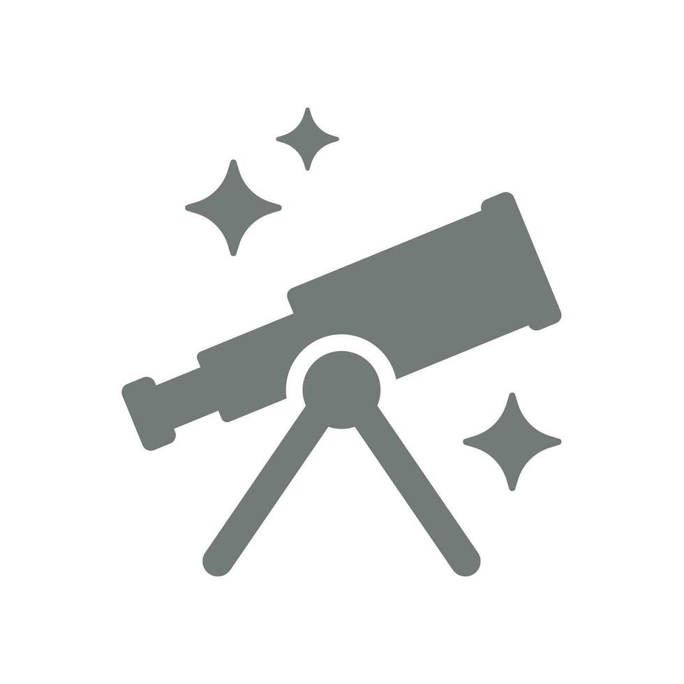 Telescope with stars vector icon. Space, astronomy and science symbol.