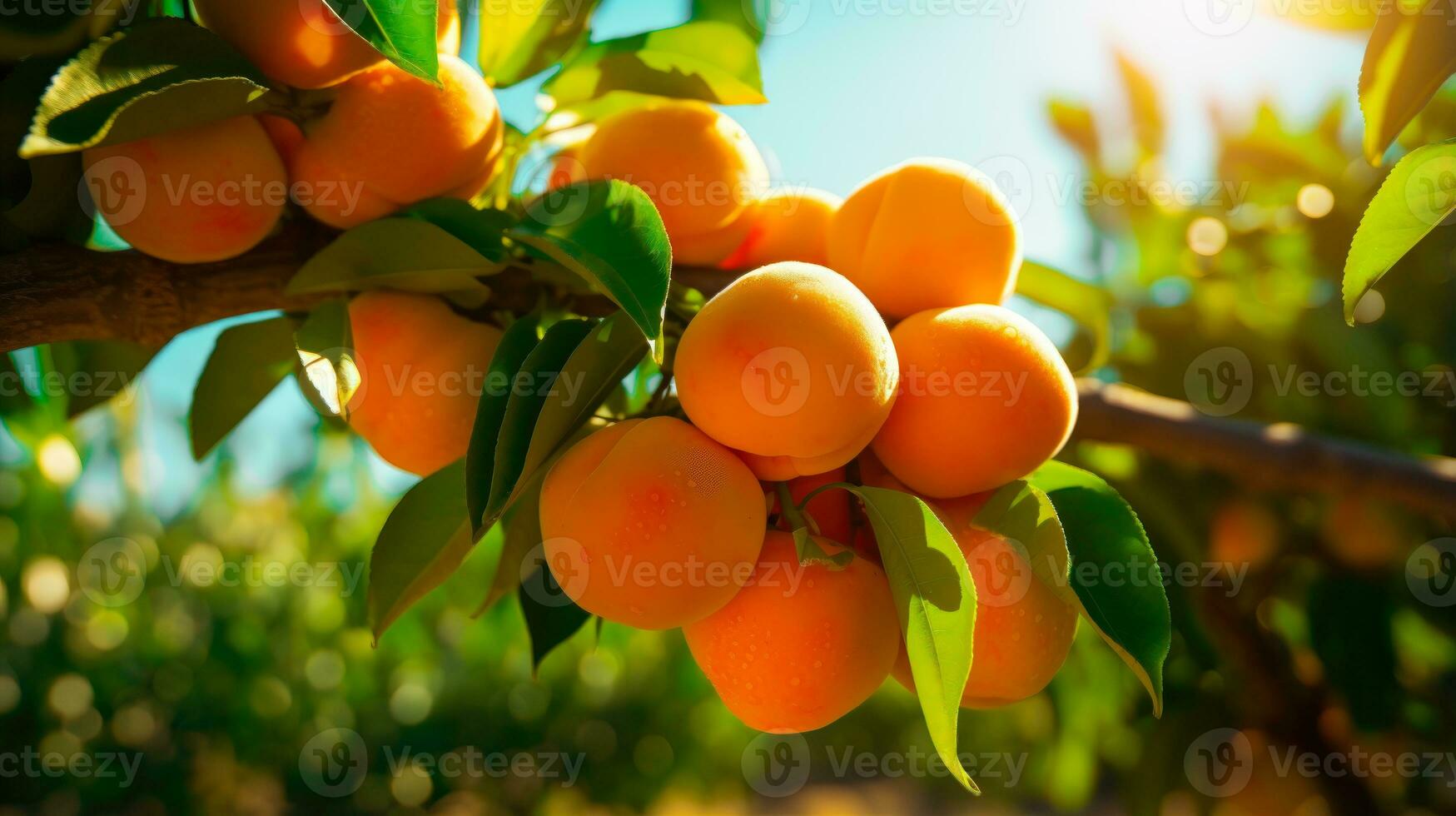 Ripe and Juicy Apricots on the Branches A Tree Bounty of Premium Crop AI Generated photo