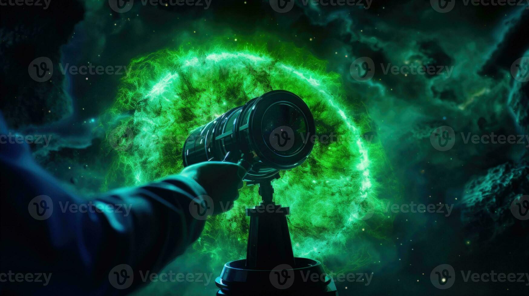 Cosmic Exploration and Discovery Telescope Observation of a Radiant Nebula AI Generated photo