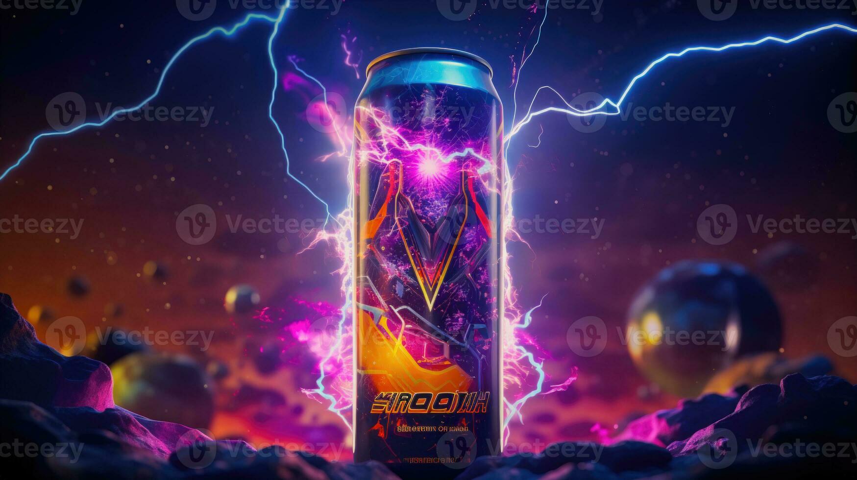 A Sci-Fi Aesthetic Energy Drink with a Power Packed Label and an Energizing Effect AI Generated photo