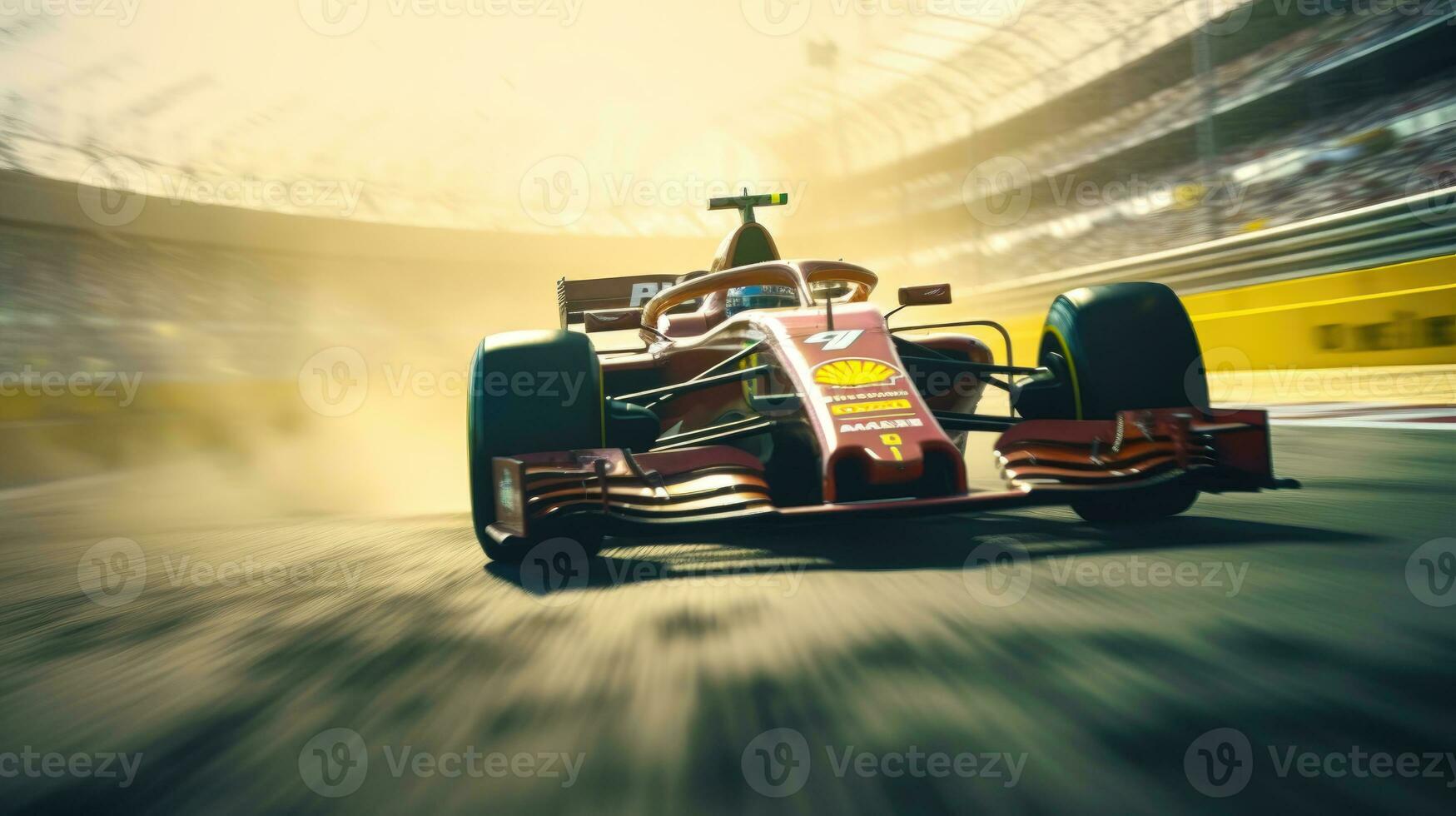 A Sports Photography of a Race Car Driver on a Racing Circuit AI Generated photo