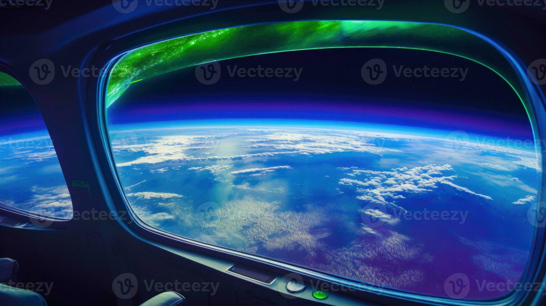 Space Tourism Attraction A Breathtaking View of Earth from a Space Vehicle Window AI Generated photo