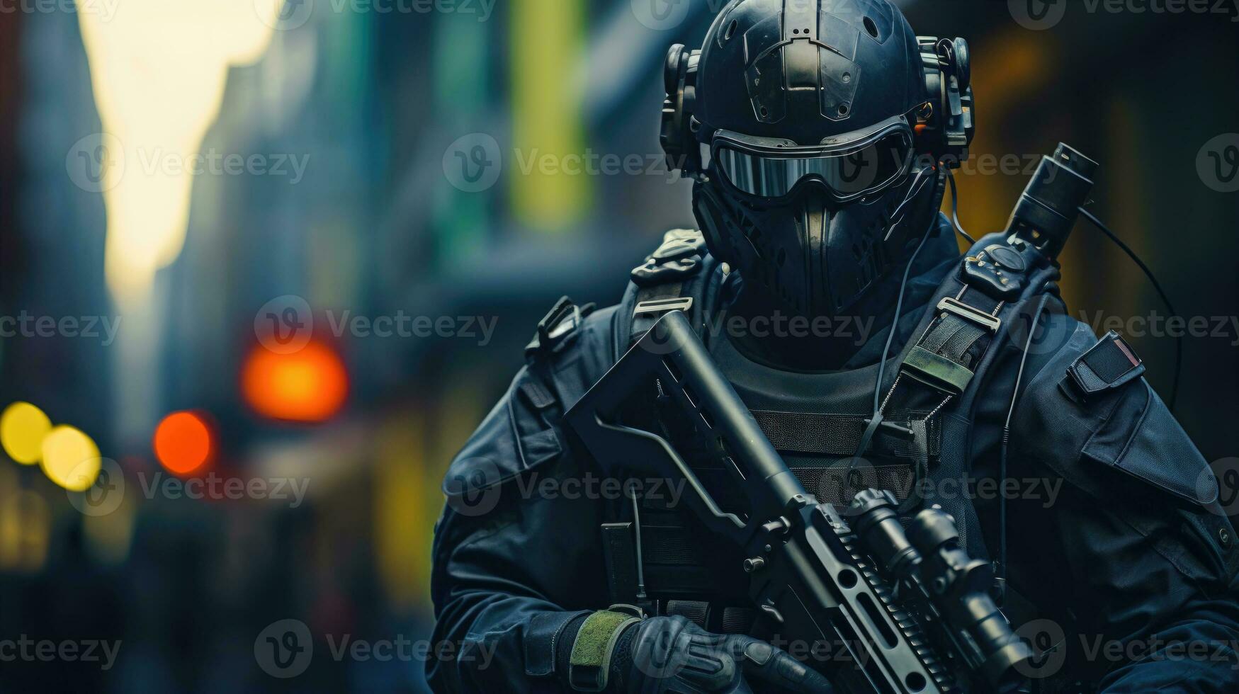 Tactical Squad in Night Vision Elite Soldiers in Covert Operations AI Generated photo