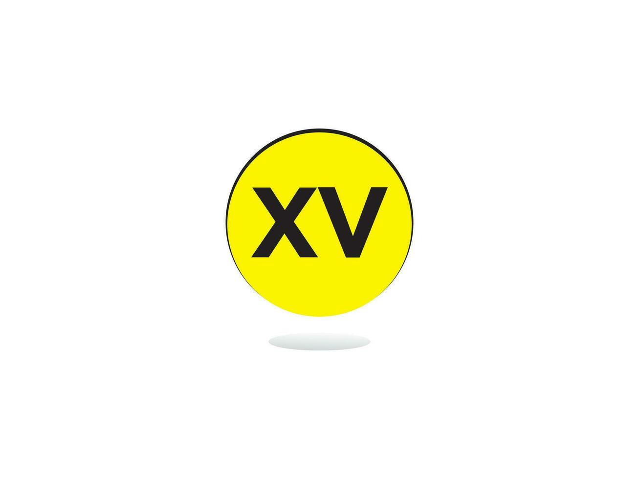 minimalista xv logo carta, monograma xv vx lujo circulo logo icono vector