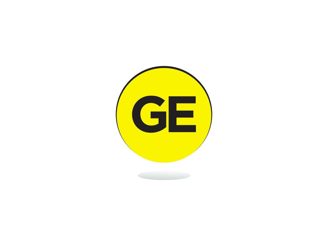 Yellow Color Ge Logo, Initial GE Letter Logo Icon Vector