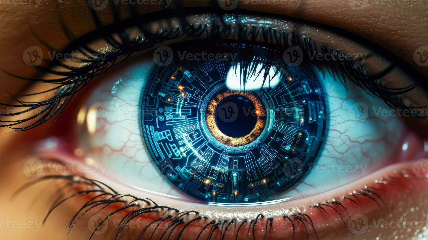 Digital Eye with a Circuit Board Design in the Iris A High Tech Vision Ai Generated photo