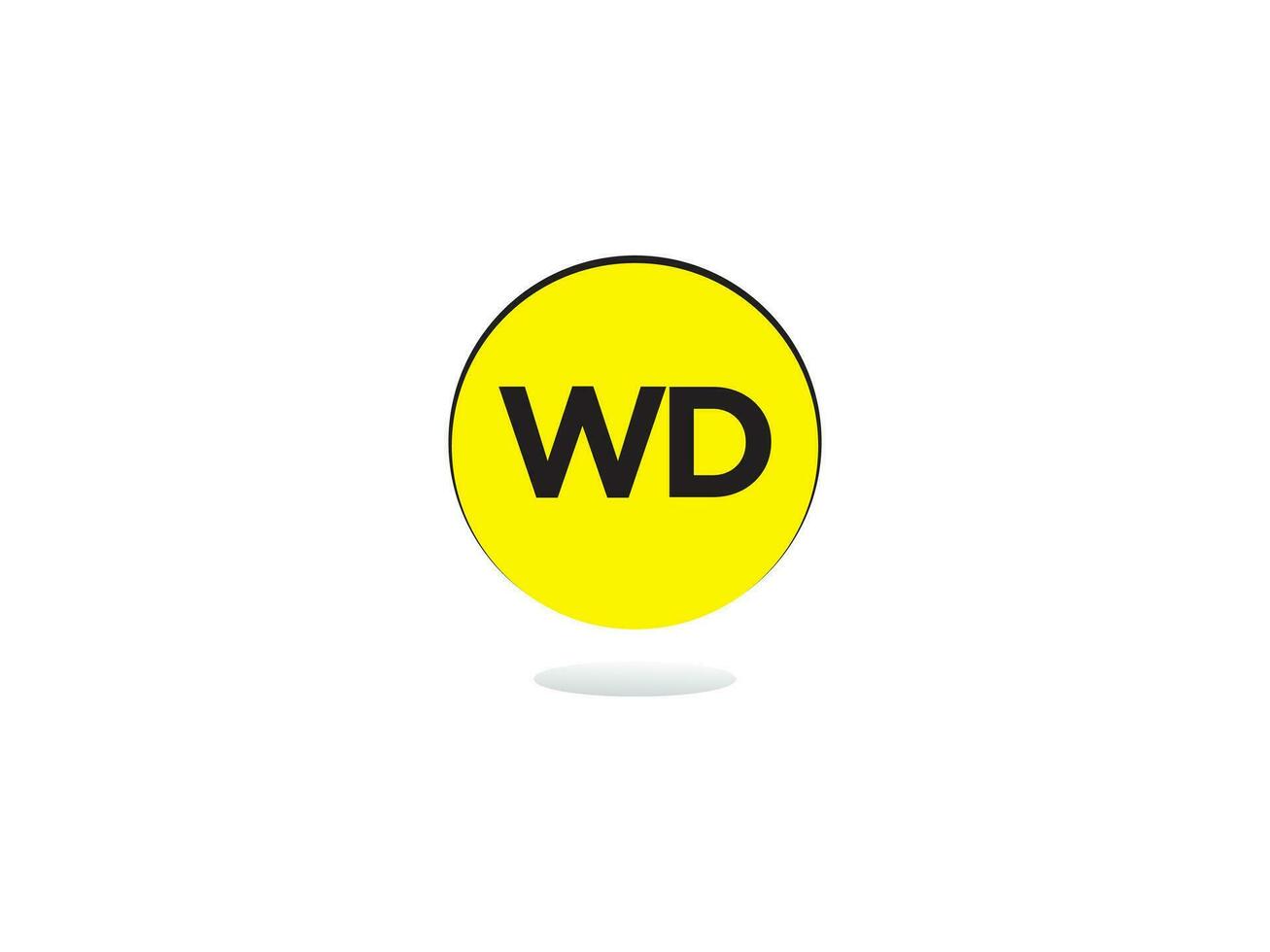 moderno wd logo carta, inicial wd logo icono vector