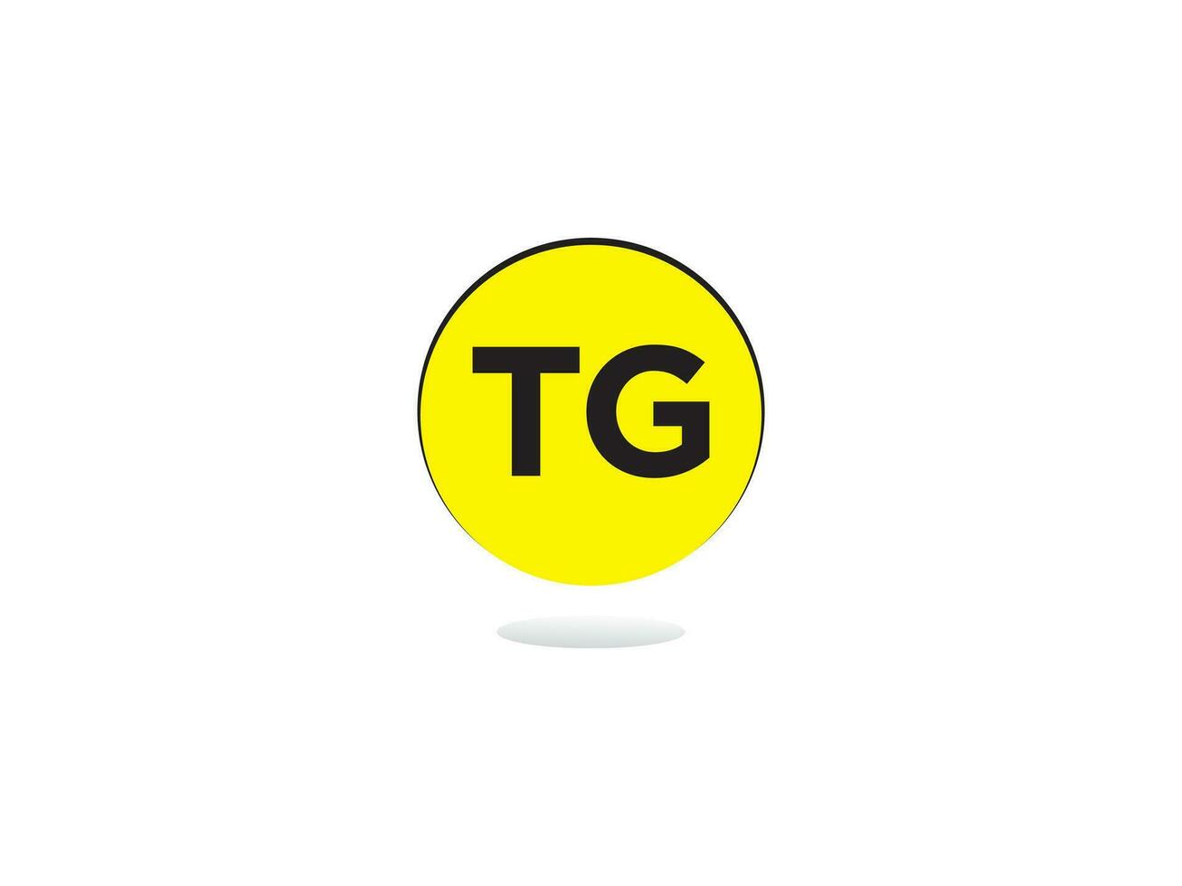 Modern Tg Logo Icon, Initial Circle TG Logo Letter Vector