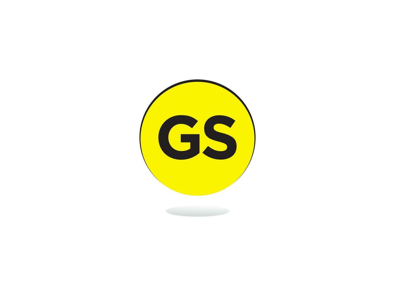 Yellow Color Gs Logo, Initial GS Letter Logo Icon Vector