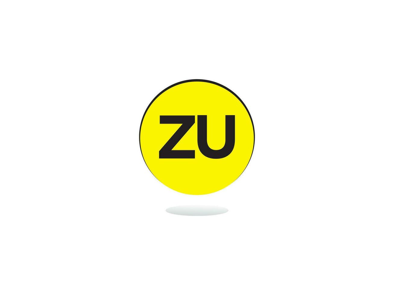 Monogram Zu Logo Icon, Initial Zu uz Luxury Circle Logo Letter Design vector