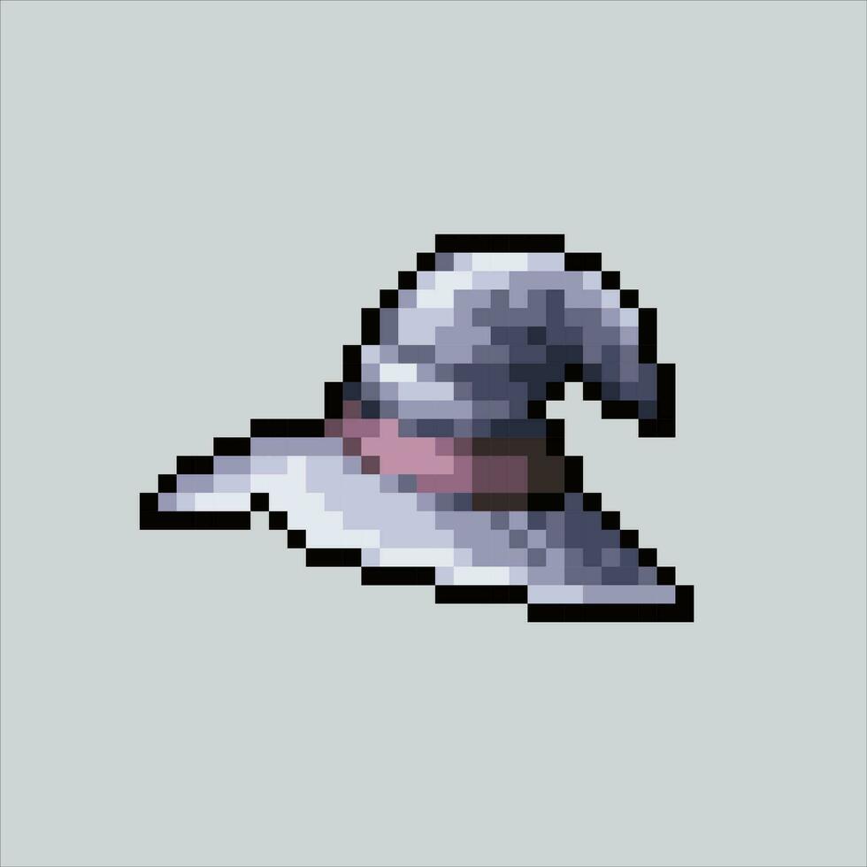 Pixel art illustration witch hat. Pixelated Witch Hat. Magical Witch Hat icon pixelated for the pixel art game and icon for website and video game. old school retro. vector