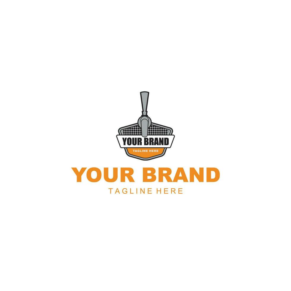 luxury and elegant beer tap logo vector