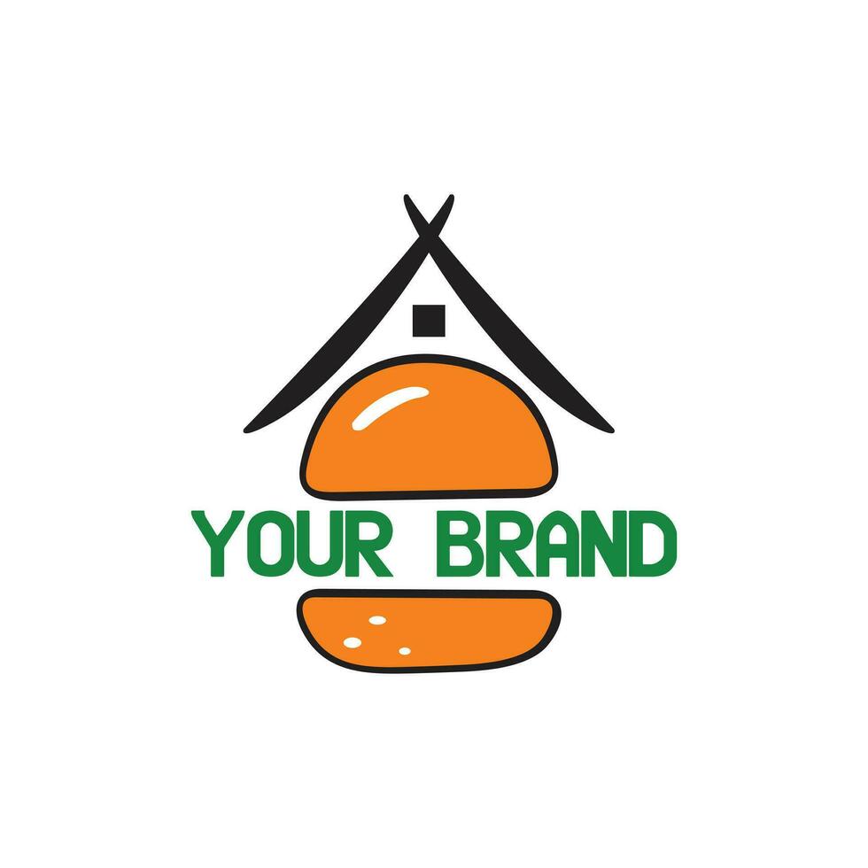 unique burger restaurant logo vector