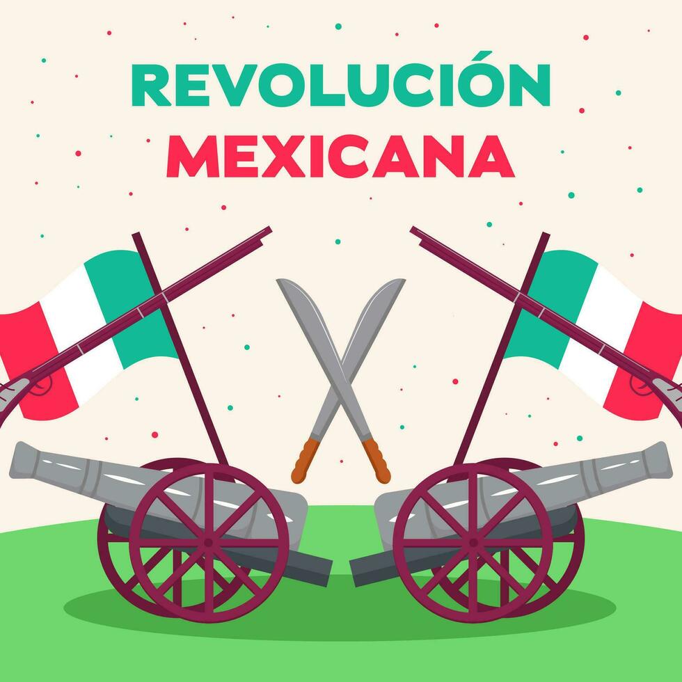 vector revolucion mexicana illustration concept design in flat style