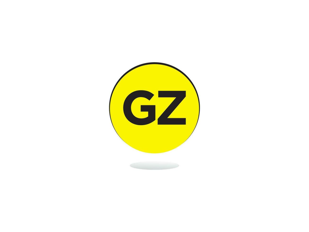 Yellow Color Gz Logo, Initial GZ Letter Logo Icon Vector