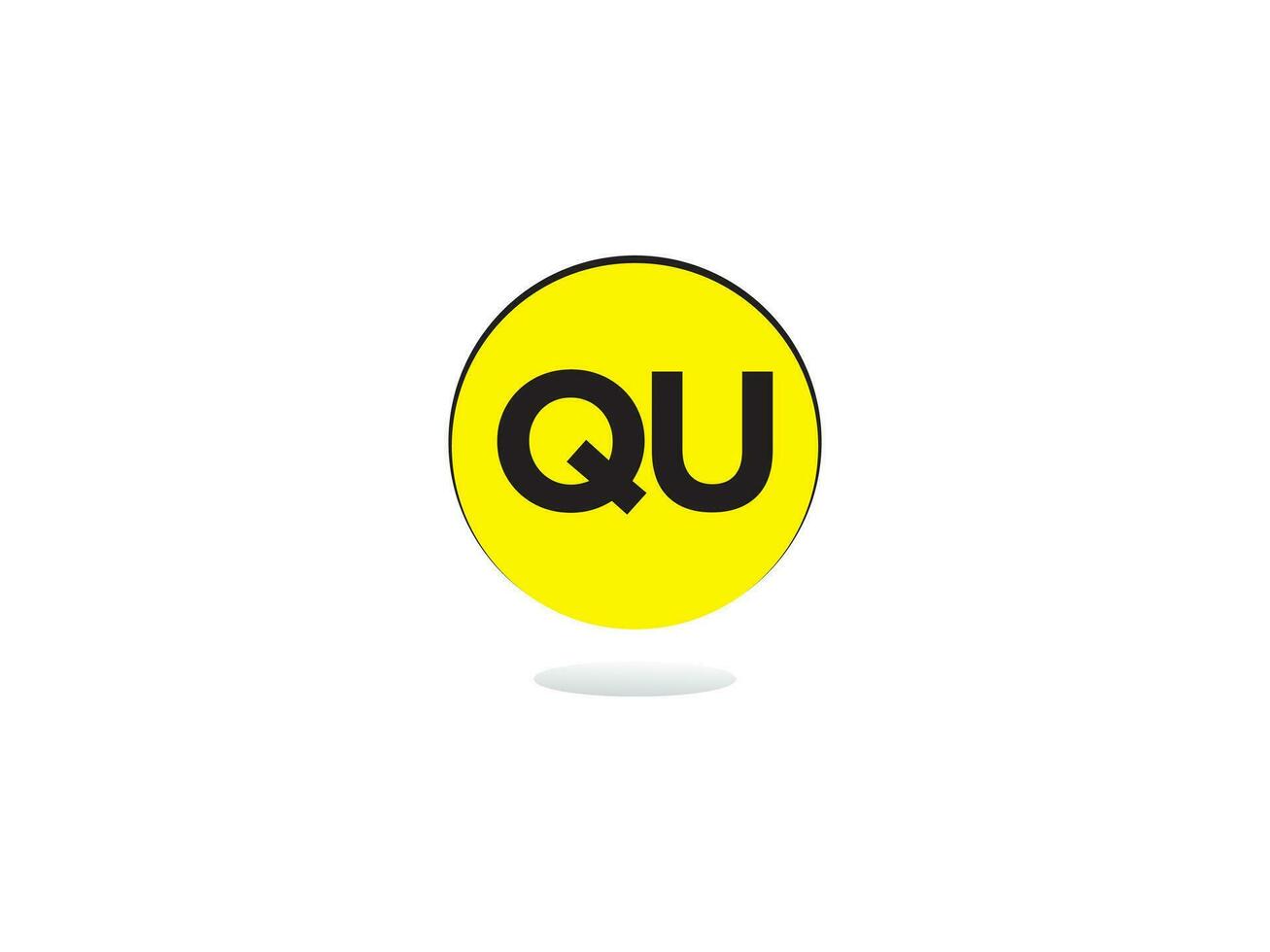 Minimalist Qu Letter Logo Circle, Unique QU Logo Icon Vector