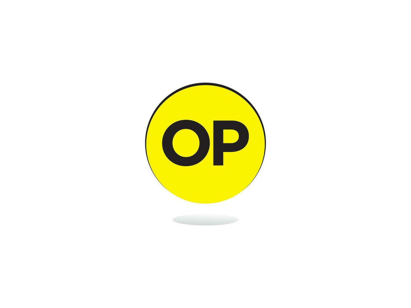 Alphabet Op Logo Image, Minimalist OP Initial Circle Logo vector