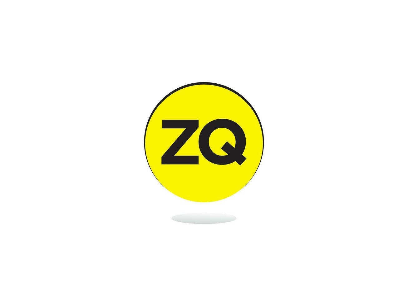 Monogram Zq Logo Icon, Initial Zq qz Luxury Circle Logo Letter Design vector