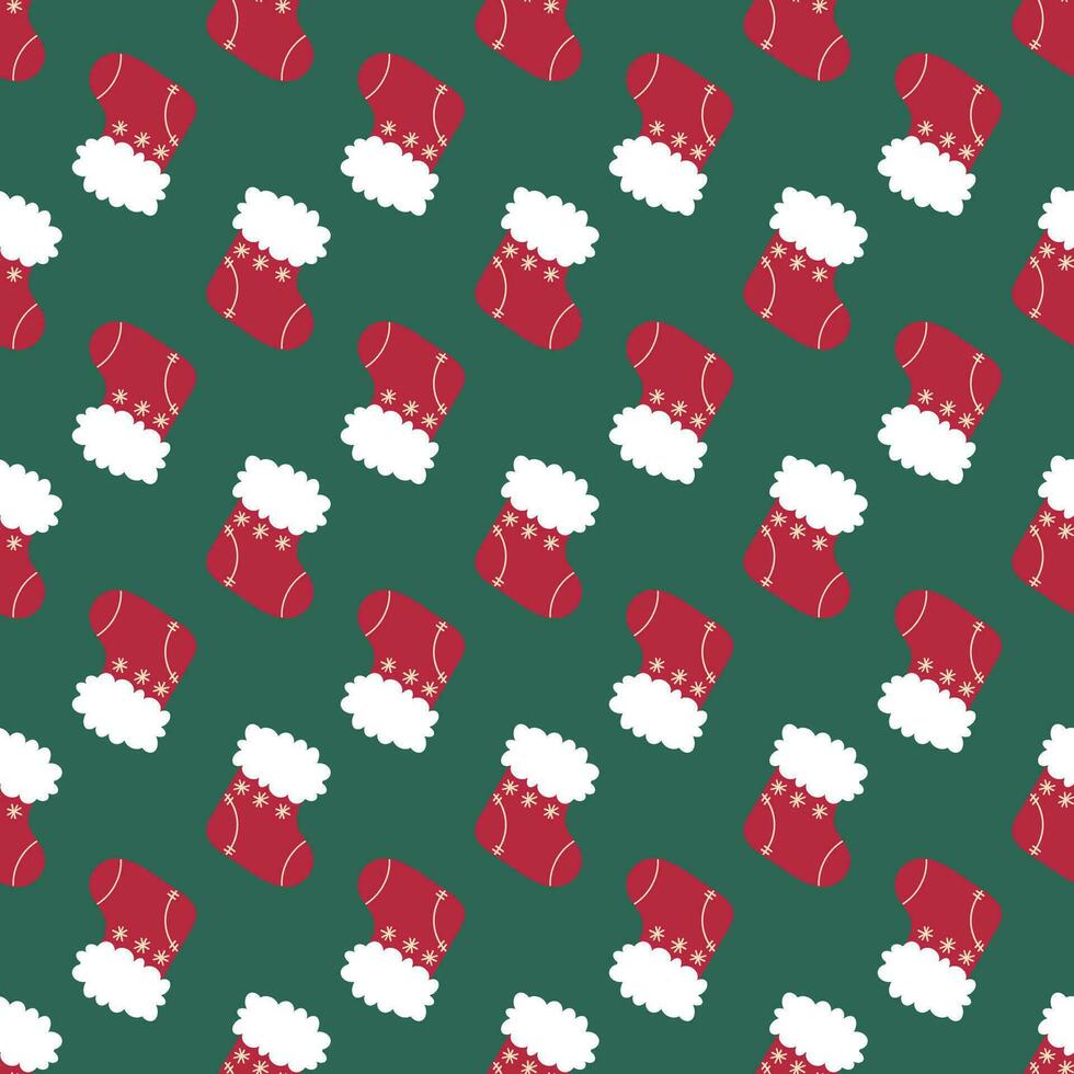 Vector seamless pattern with Christmas socks