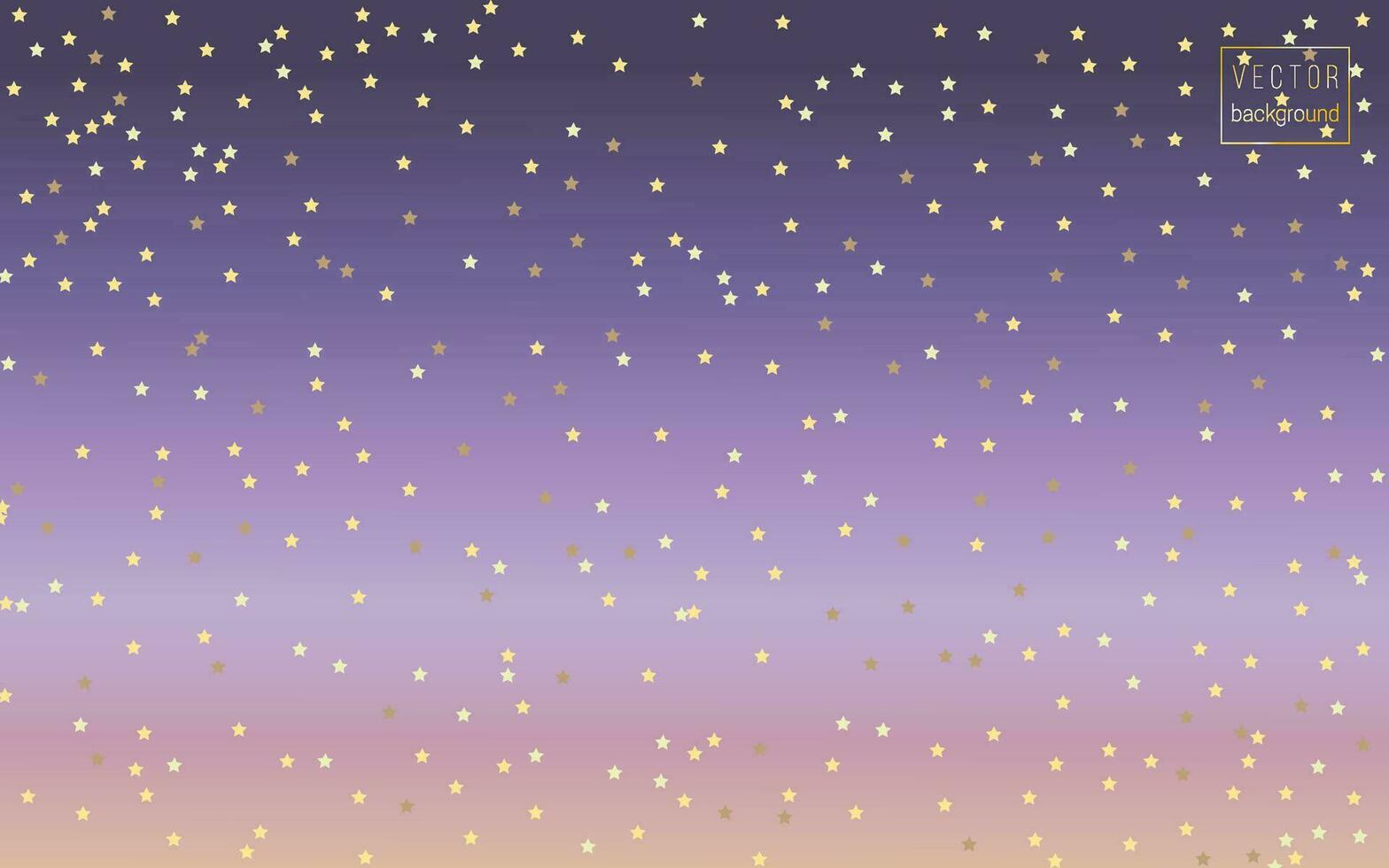 Vector cute delicate gradient background for website, postcard, cover, banner, sky with gold stars