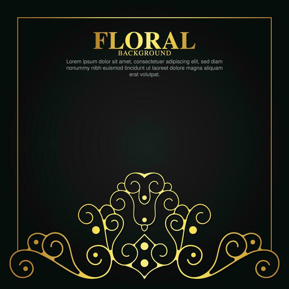 Luxury gold decorative floral frame background vector