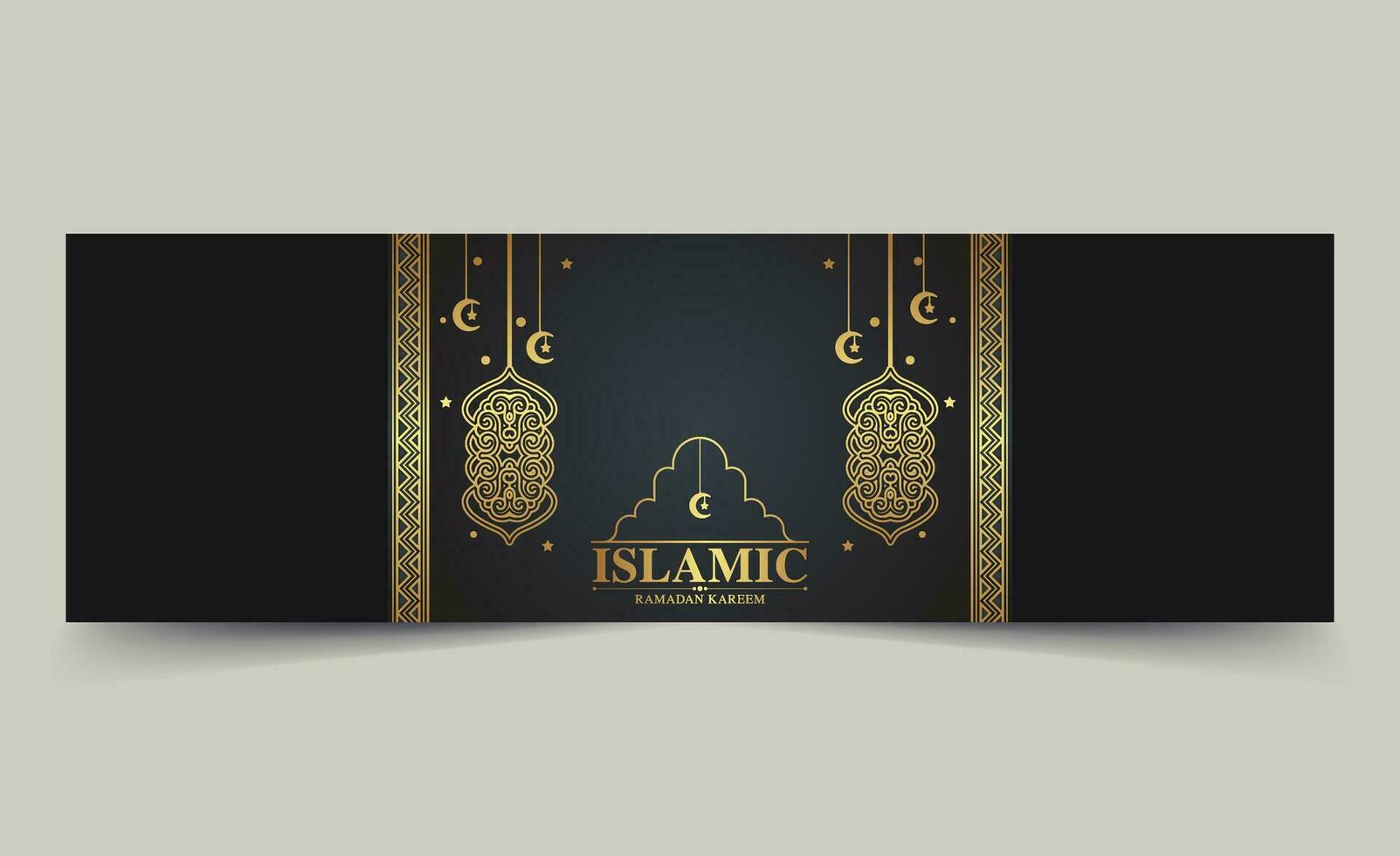 luxury islamic ramadan kareem greeting card vector