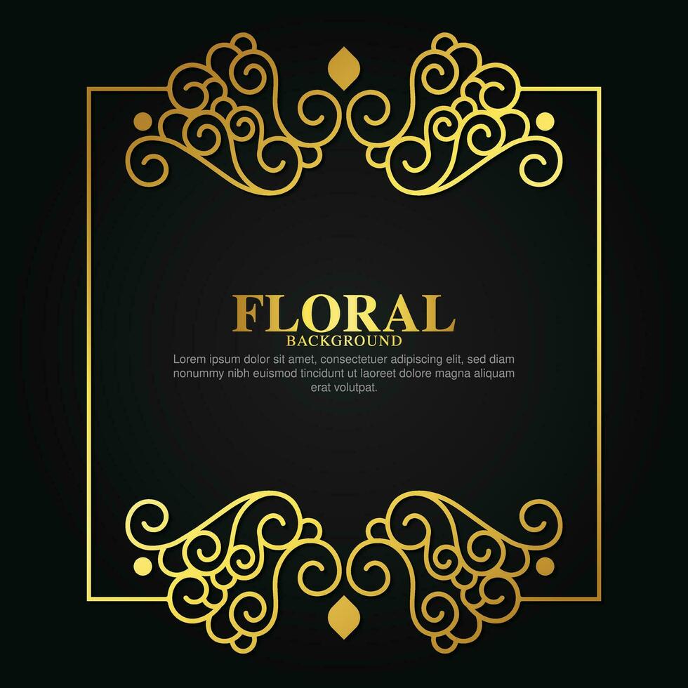 Luxury gold decorative floral frame background vector