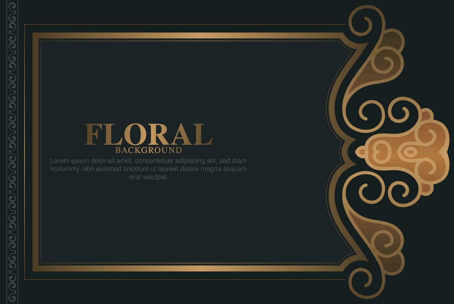 fondo de marco floral decorativo dorado de lujo vector