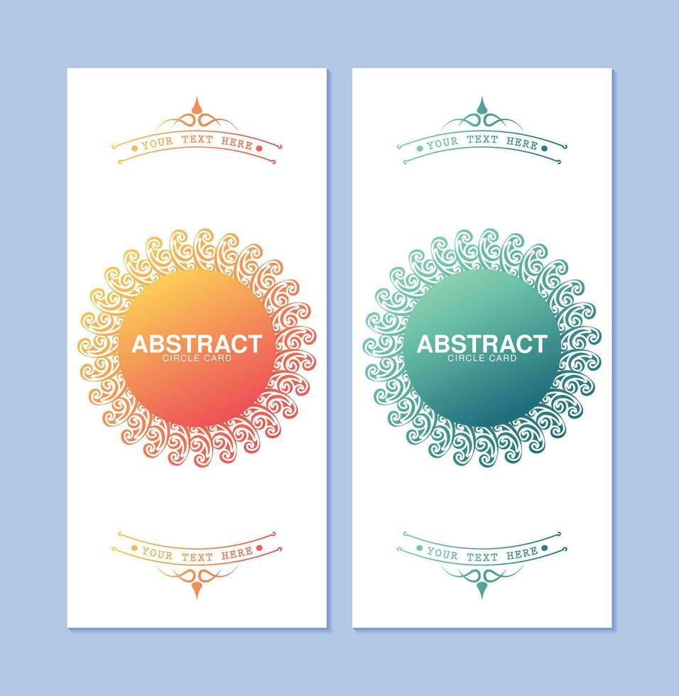 colorful ornament circle greeting card vector
