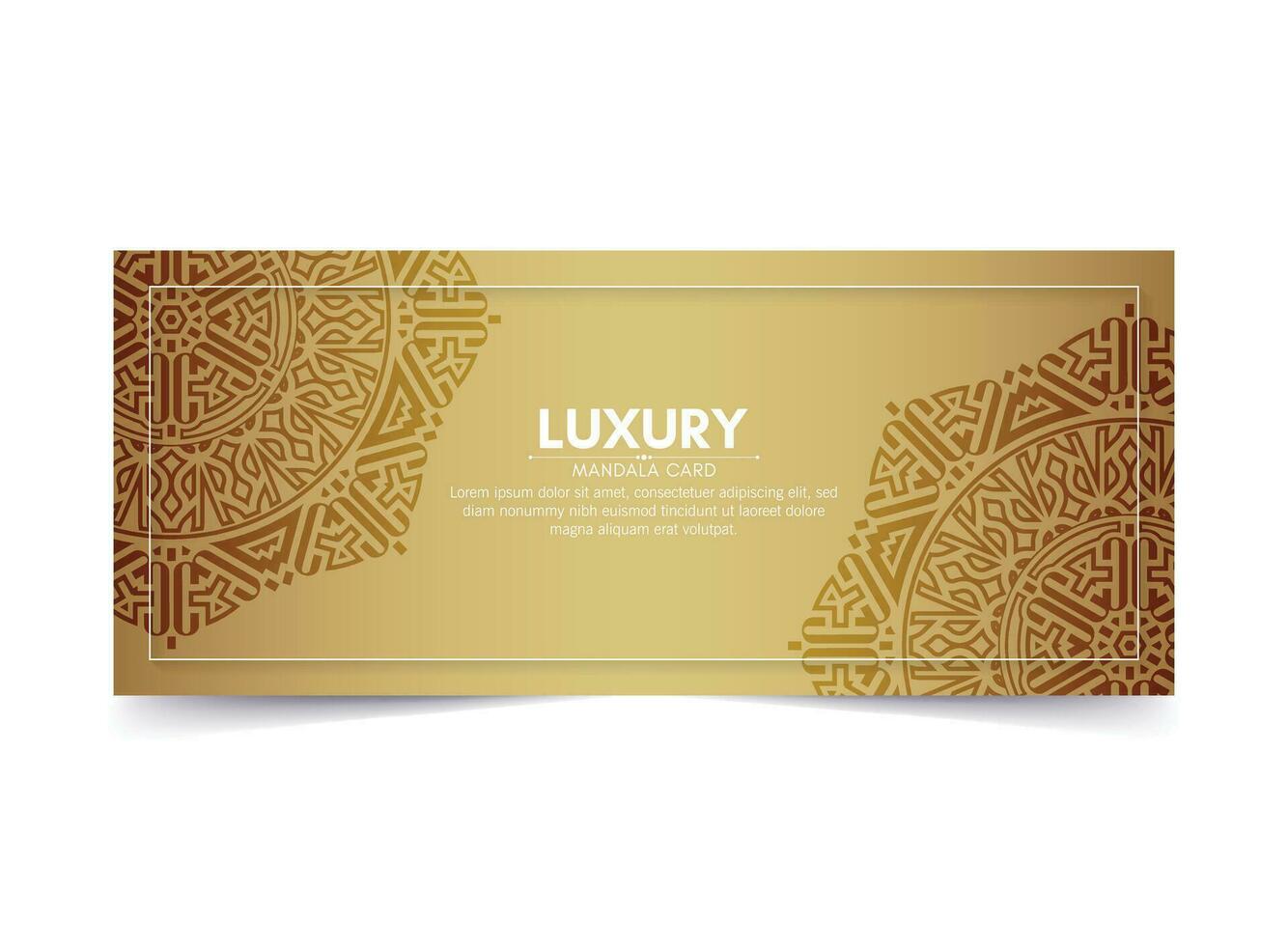 Luxury mandala decorative card in gold color vector