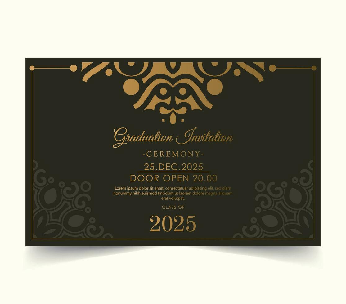 Elegant dark graduation invitation template vector