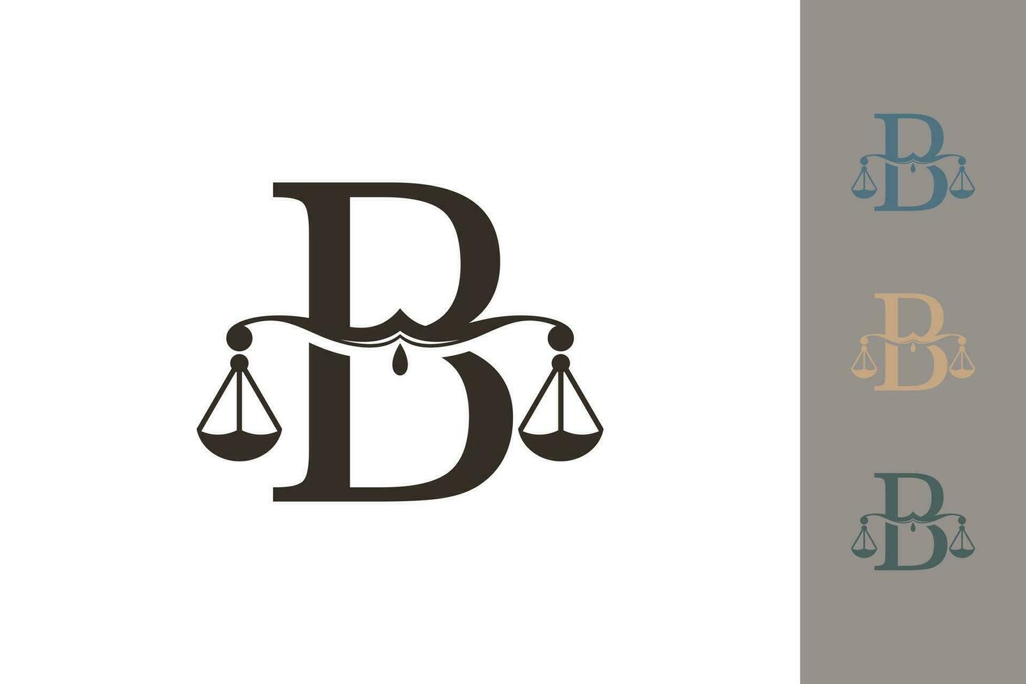 justice law logo with letter b logo design concept vector