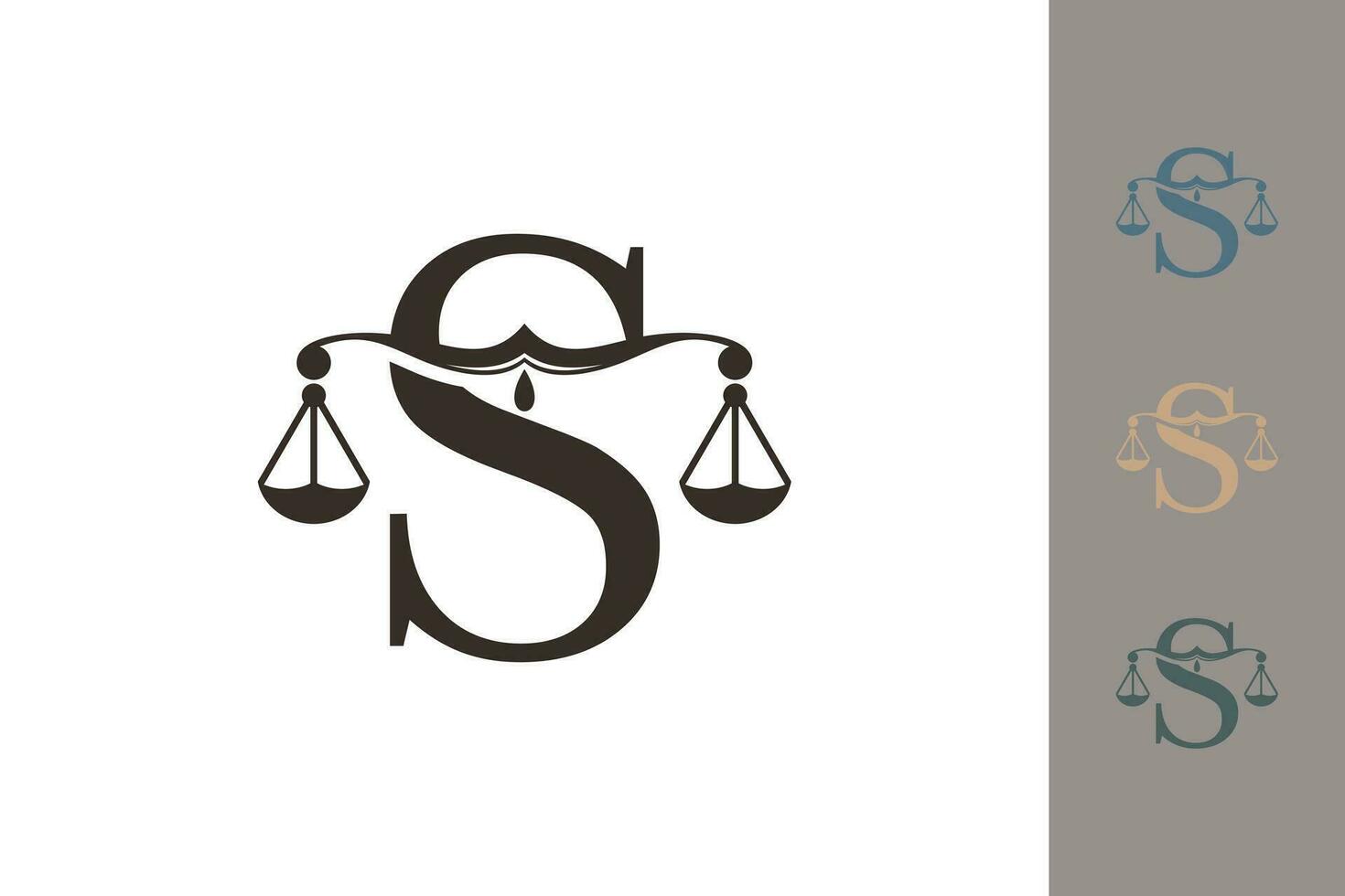 justicia ley logo con letra s logo diseño concepto vector