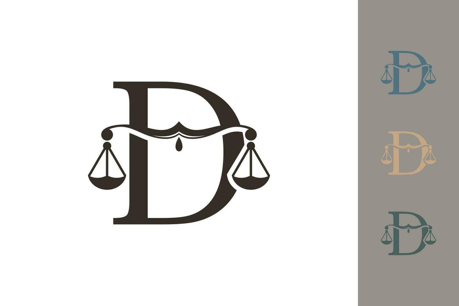 justice law logo with letter d logo design concept vector