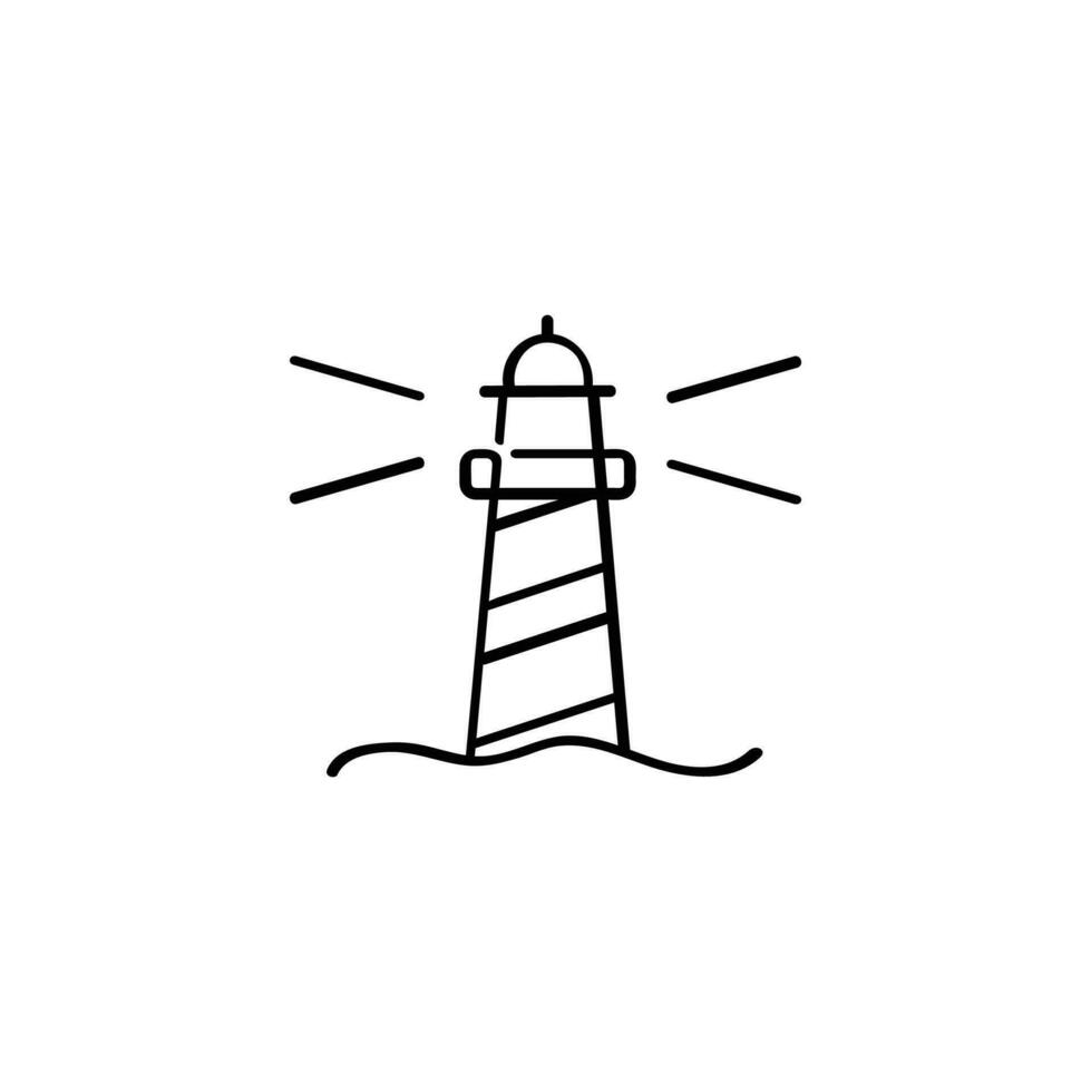 Lighthouse Line Style Icon Design vector