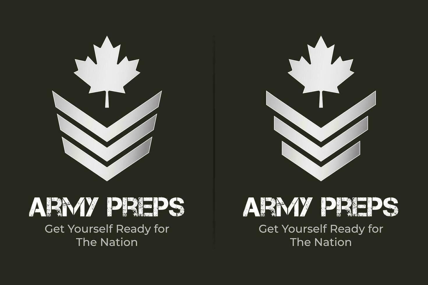 Maple leaf with army badge military testing center vector logo design