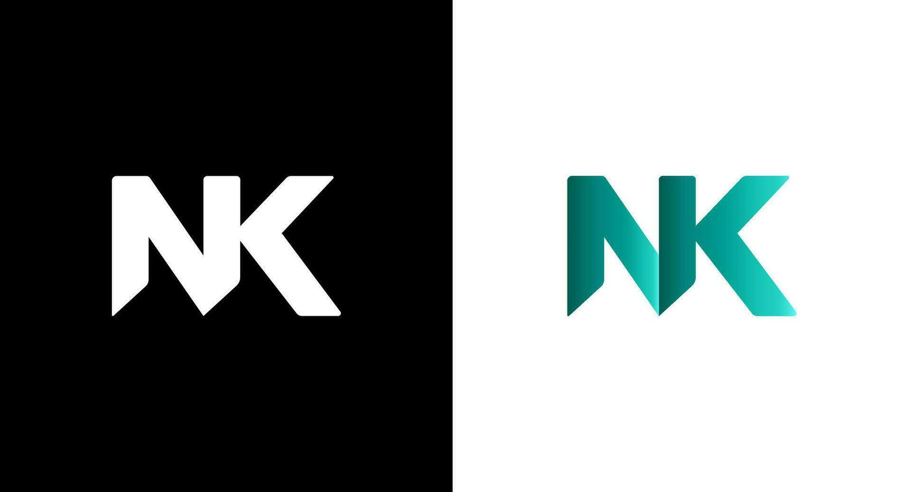 Initial Letter N and K Abstract Logo Design Vector Template. Graphic Alphabet Symbol for Corporate Business Identity