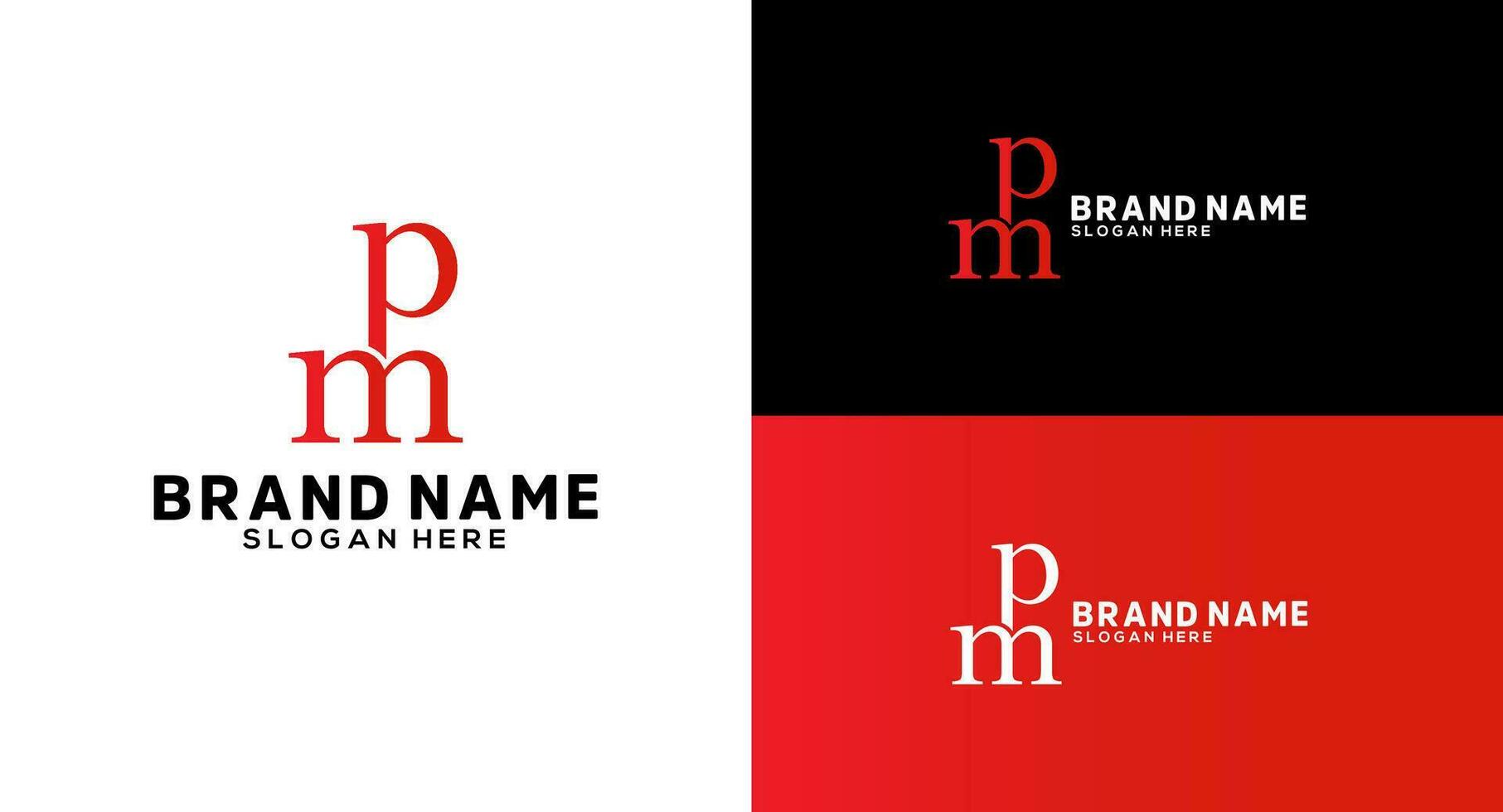 PM Monogram Logo Design pm Letter icon Brand identity Design vector