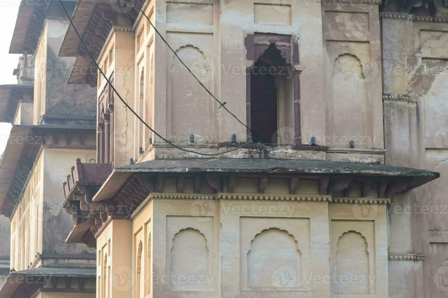 Beautiful view of Orchha Palace Fort, Raja Mahal and chaturbhuj temple from jahangir mahal, Orchha, Madhya Pradesh, Jahangir Mahal - Orchha Fort in Orchha, Madhya Pradesh, Indian archaeological sites photo