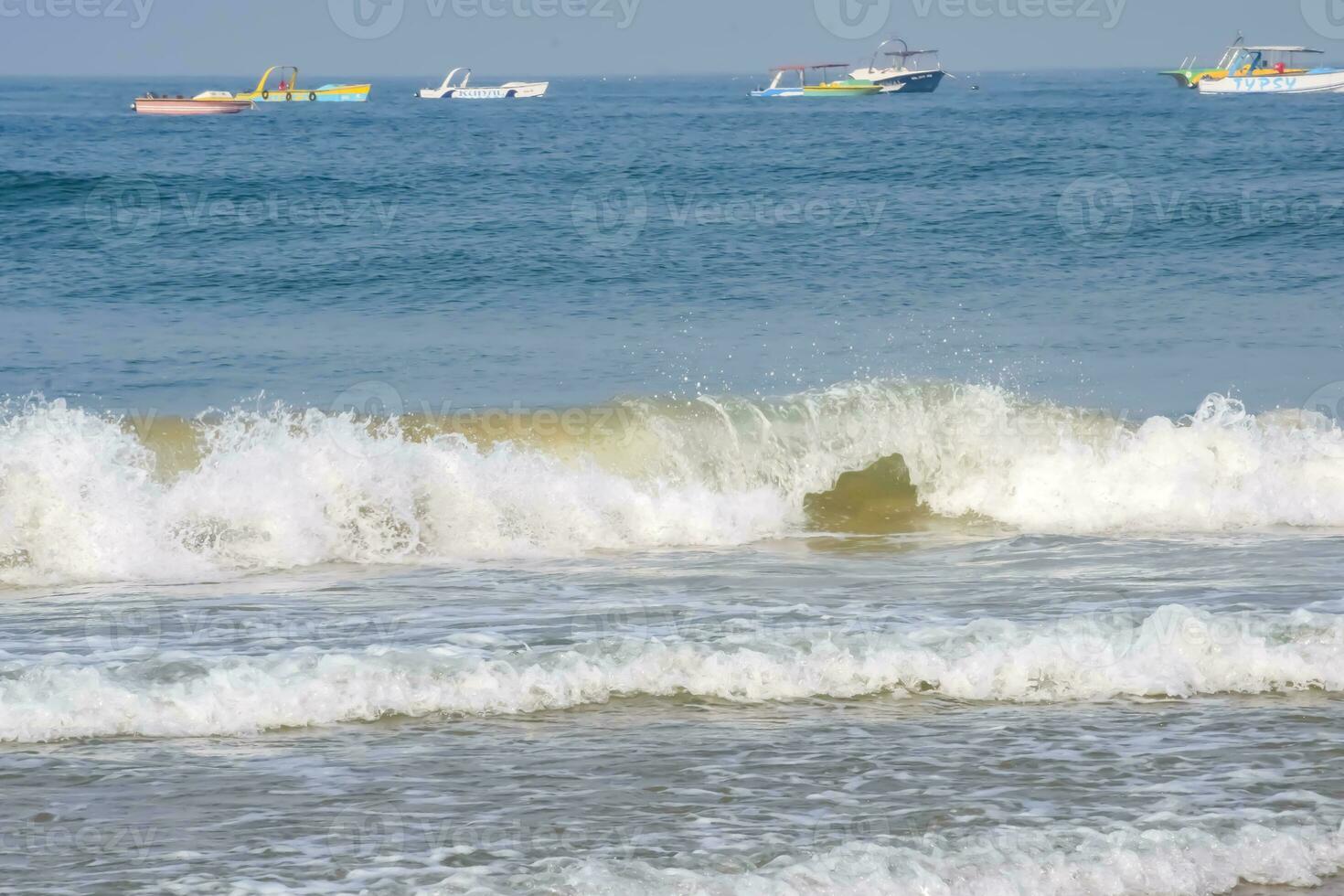 Amazing view of Arabian sea during the morning time in Calangute beach Goa, India, Ocean beach view early morning time photo