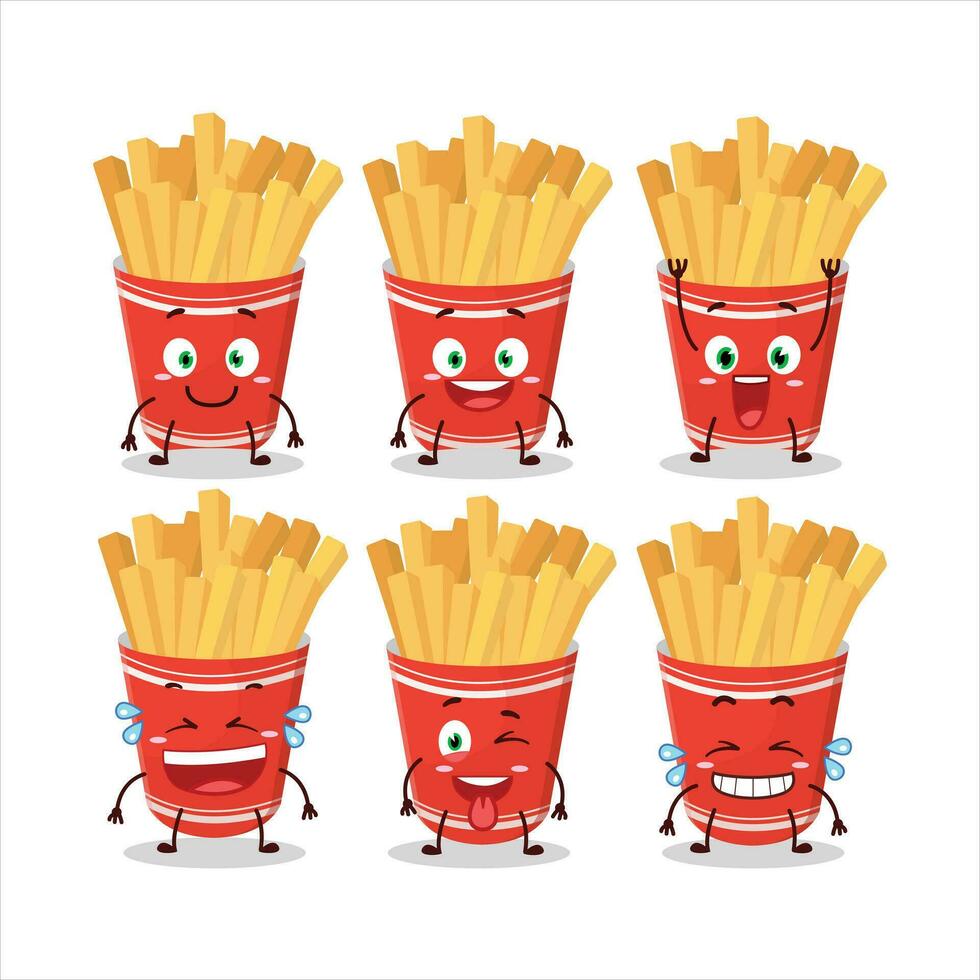 Cartoon character of cup of french fries with smile expression vector