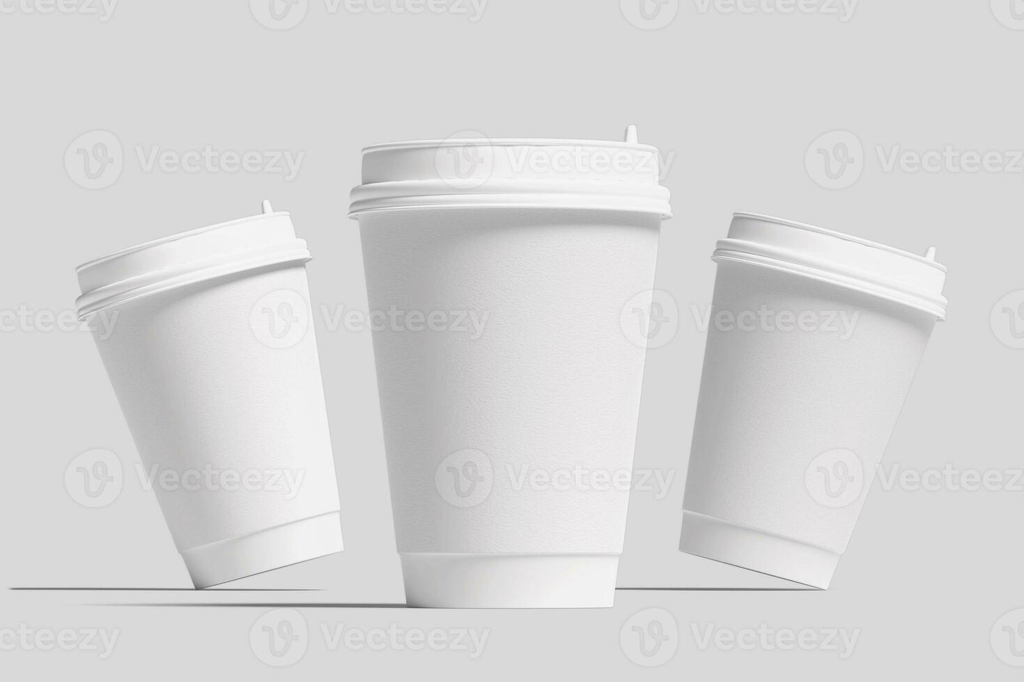 Realistic Paper Coffee Cup Illustration for Mockup. 3D Render. photo