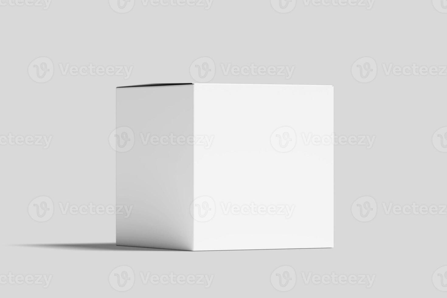Realistic Square Box Packaging Illustration for Mockup. 3D Render. photo