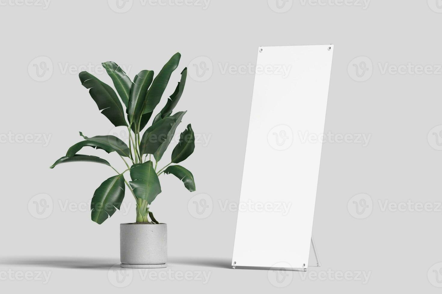 Realistic X Stand Banner Illustration for Mockup. 3D Render. photo