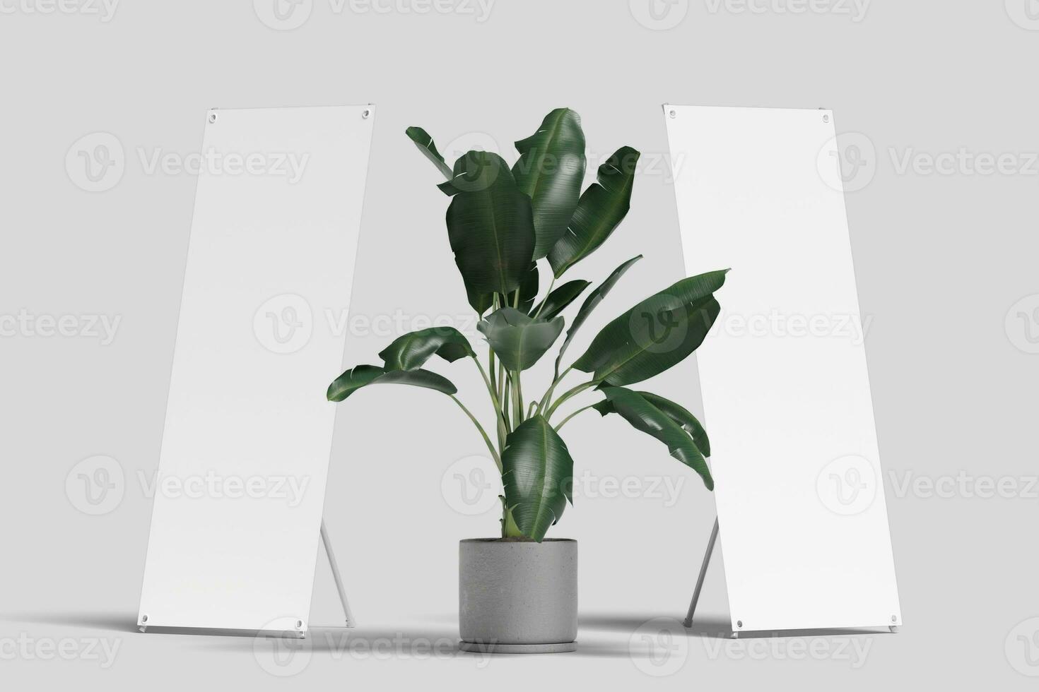 Realistic X Stand Banner Illustration for Mockup. 3D Render. photo