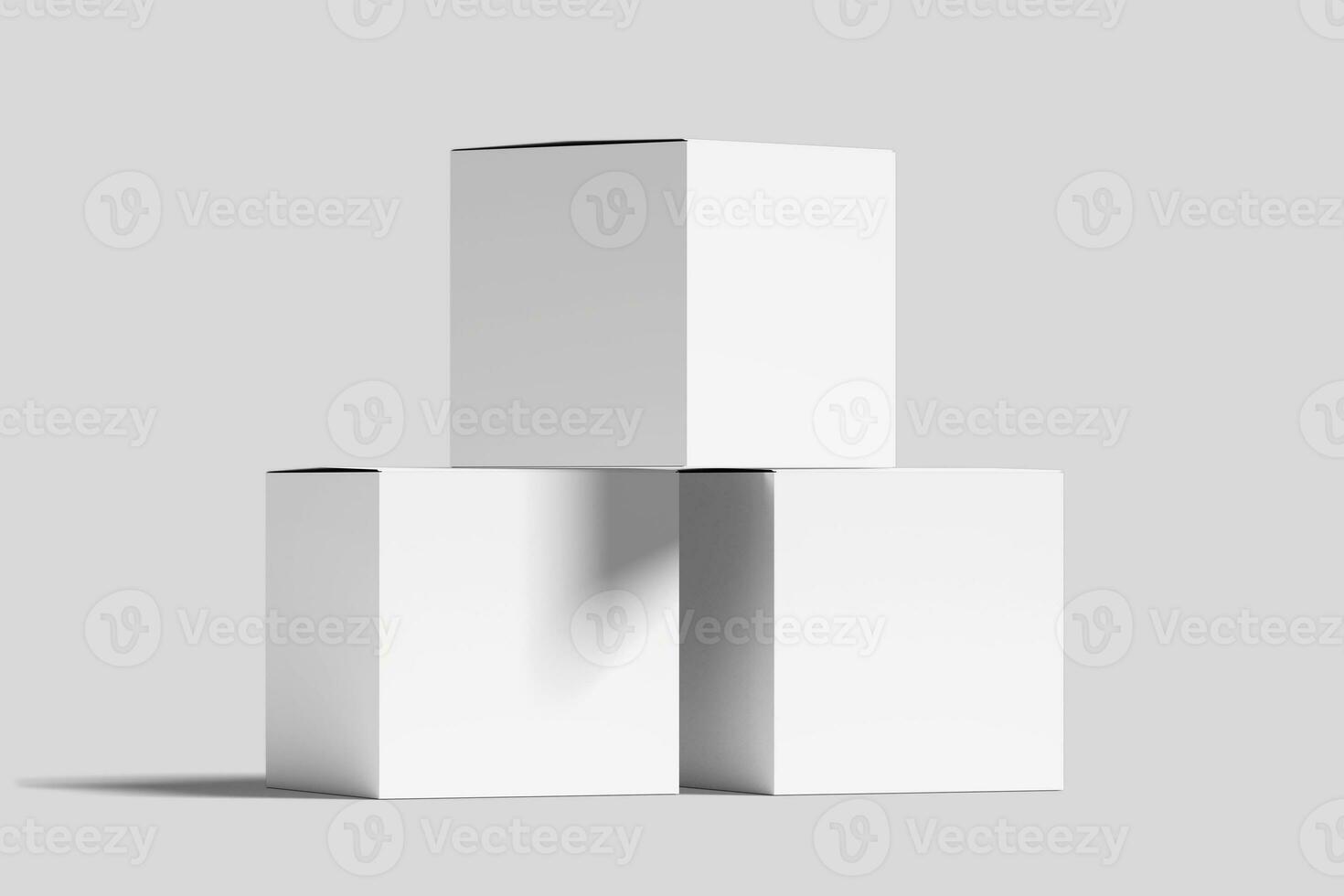 Realistic Square Box Packaging Illustration for Mockup. 3D Render. photo