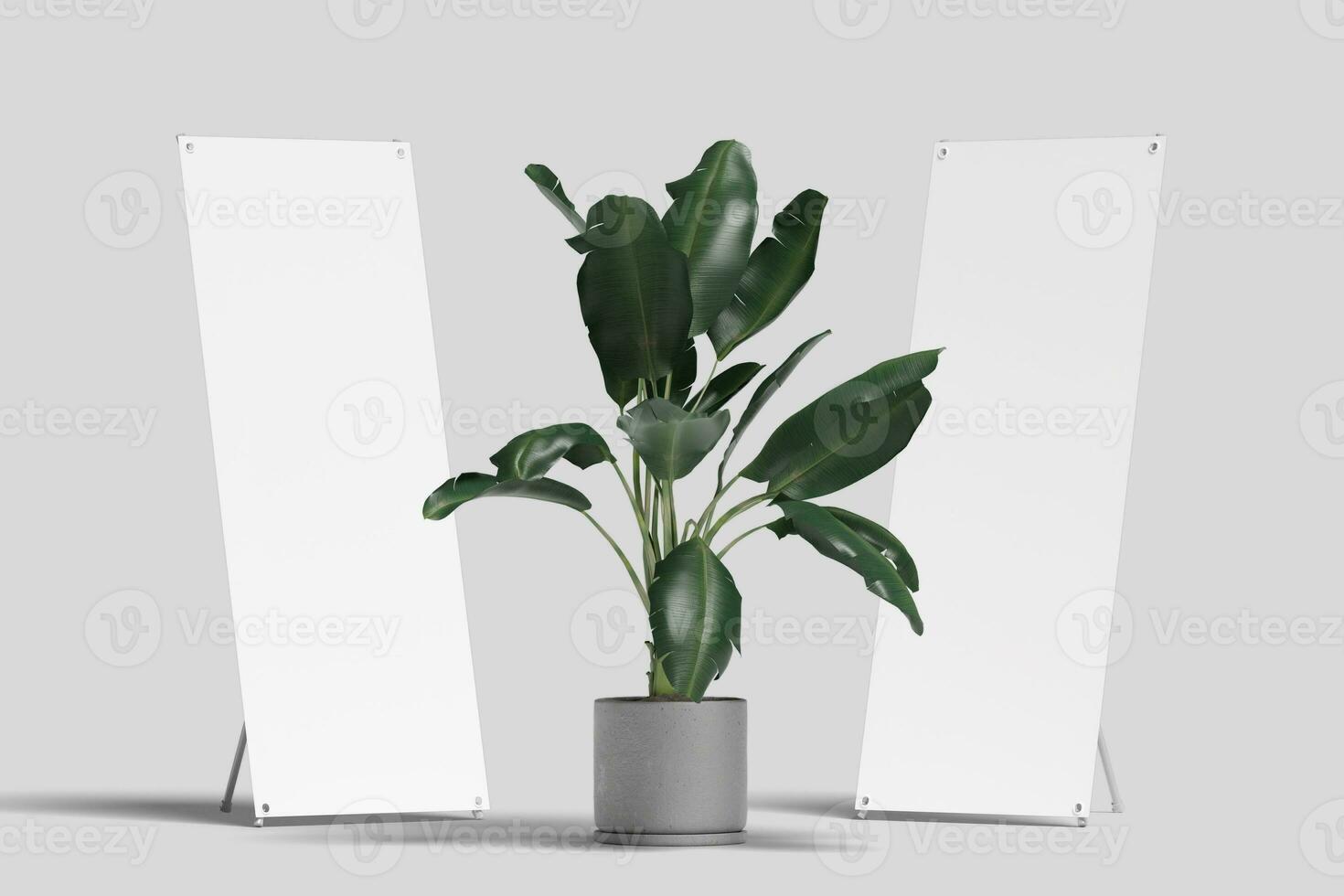 Realistic X Stand Banner Illustration for Mockup. 3D Render. photo