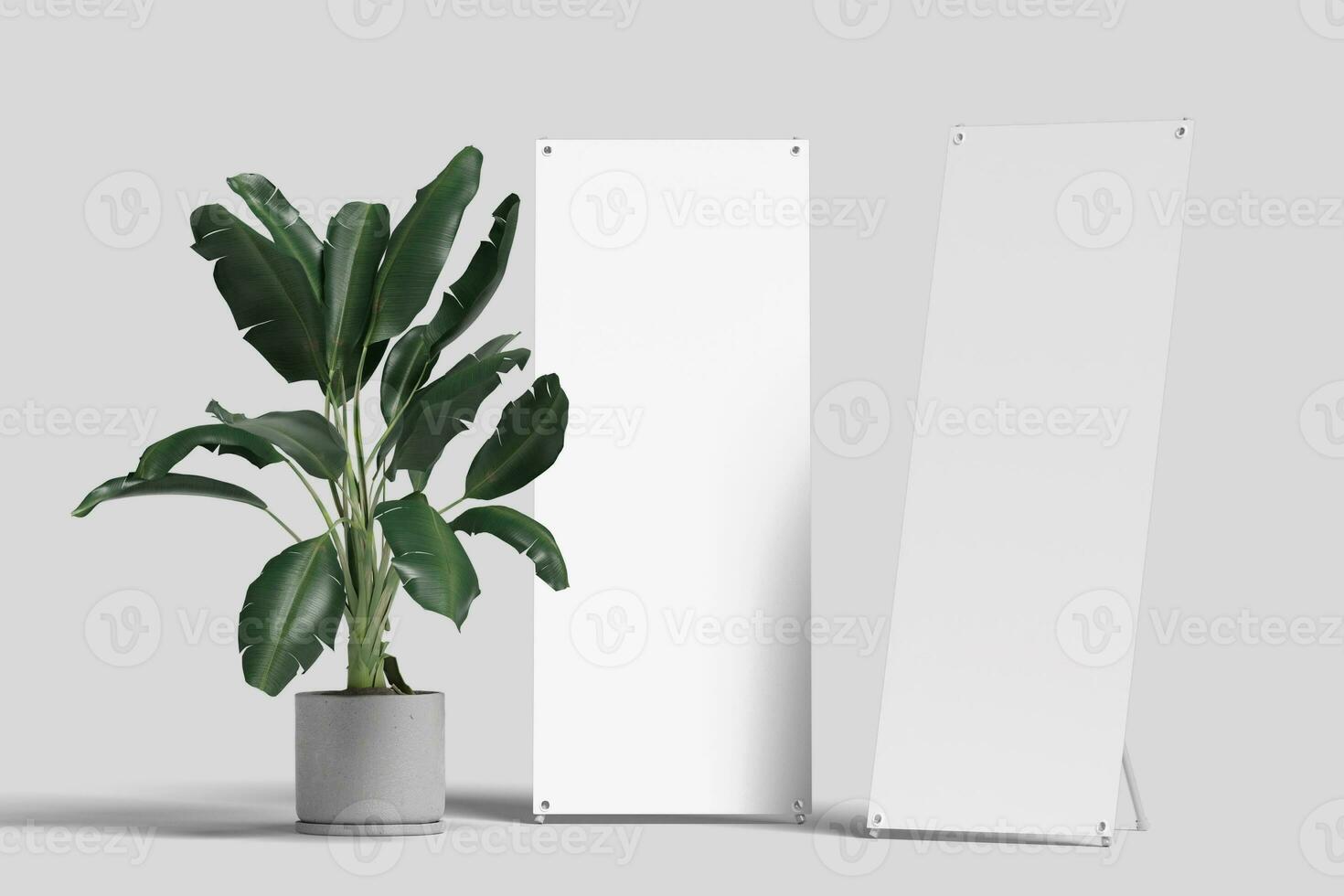 Realistic X Stand Banner Illustration for Mockup. 3D Render. photo